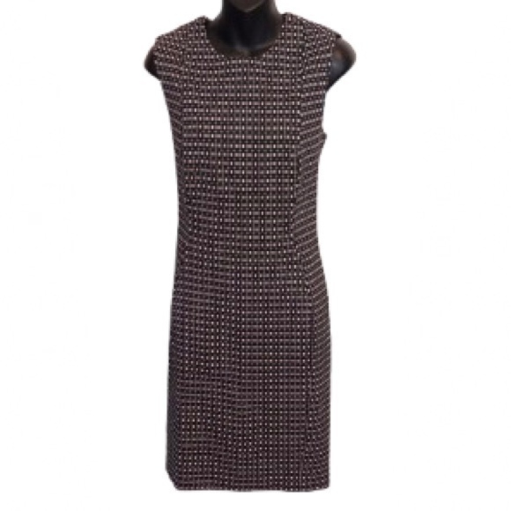 Calvin Klein Black and White Geometric Midi Dress size 10